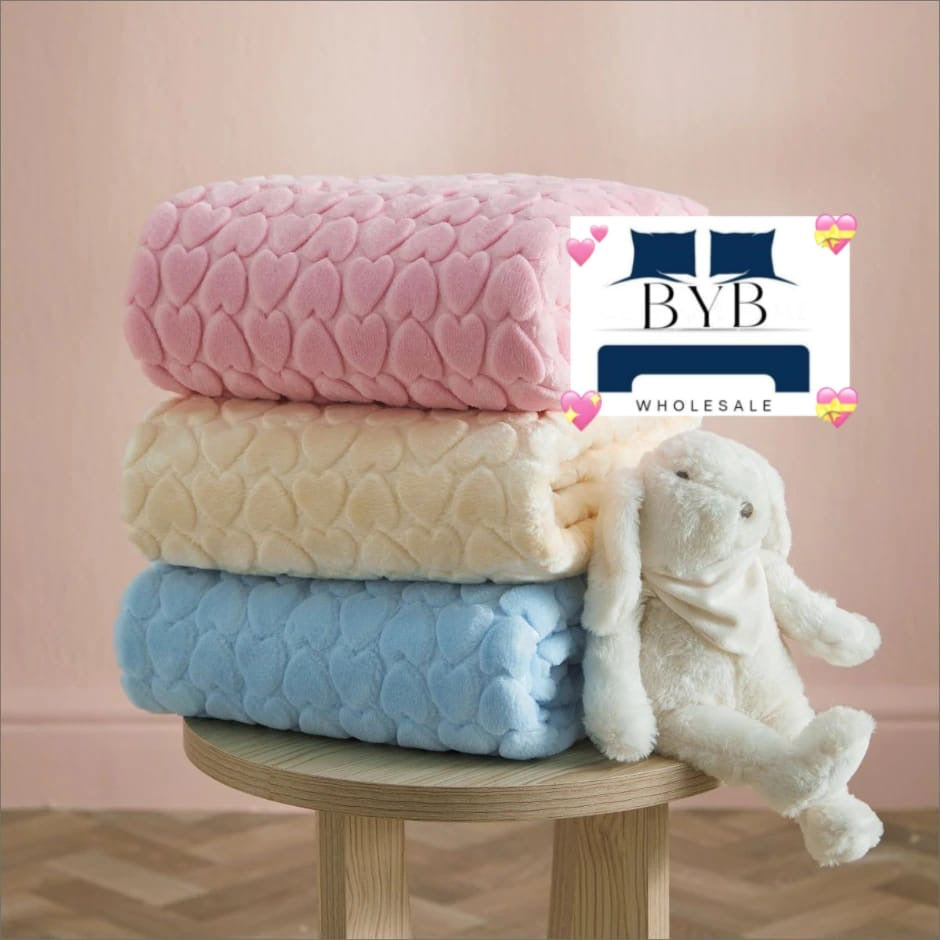 Heart Embossed Baby Blanket