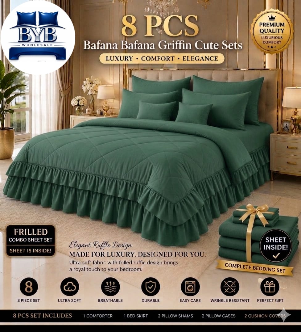 8 pcs Bafana Ruffle Comforter set