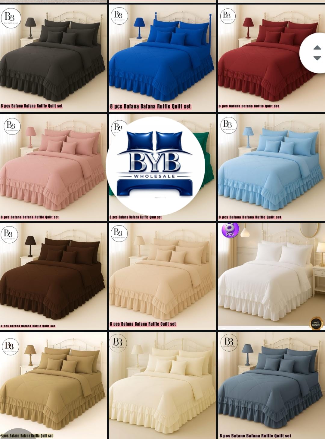 8 pcs Bafana Ruffle Comforter set
