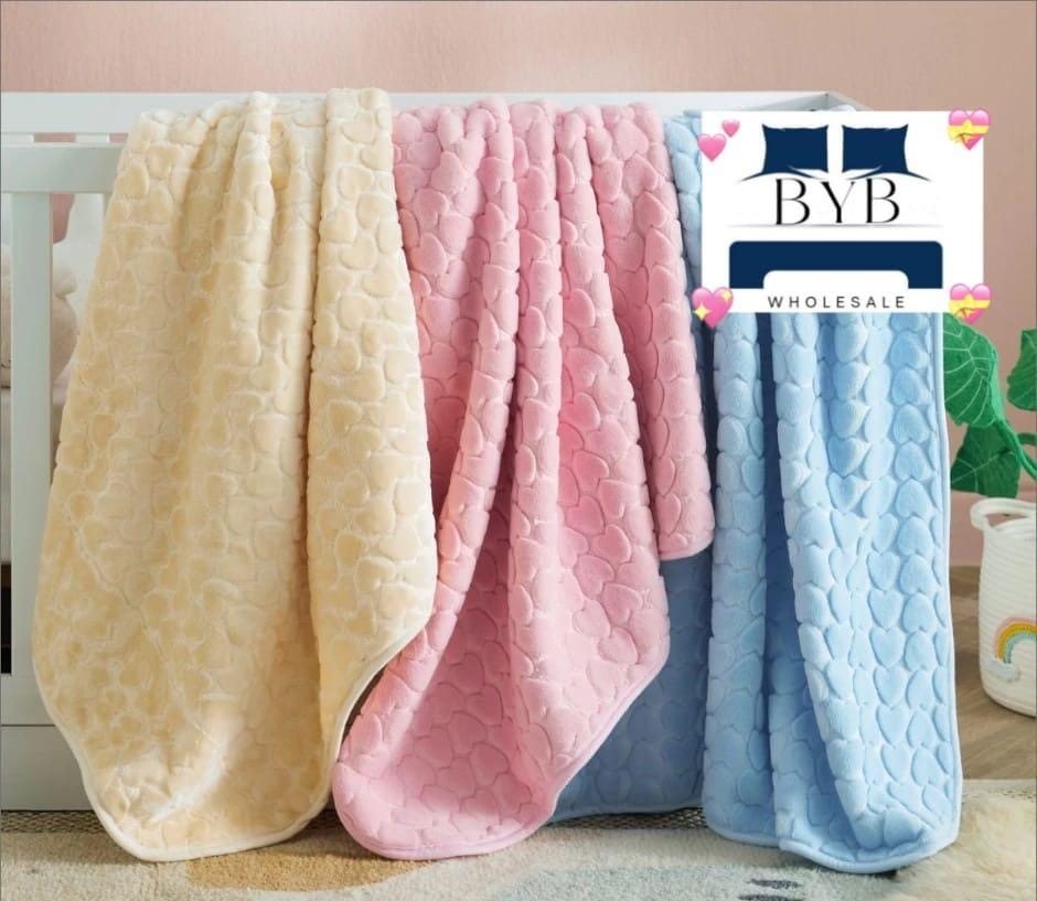 Heart Embossed Baby Blanket