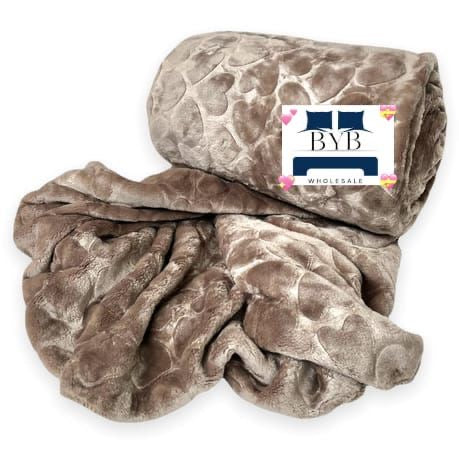 Heart embossed fleece