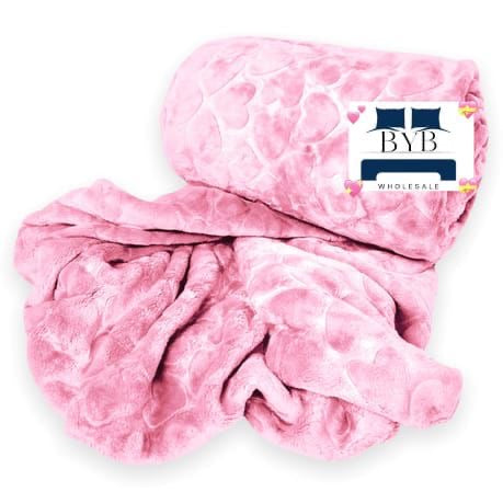 Heart embossed fleece