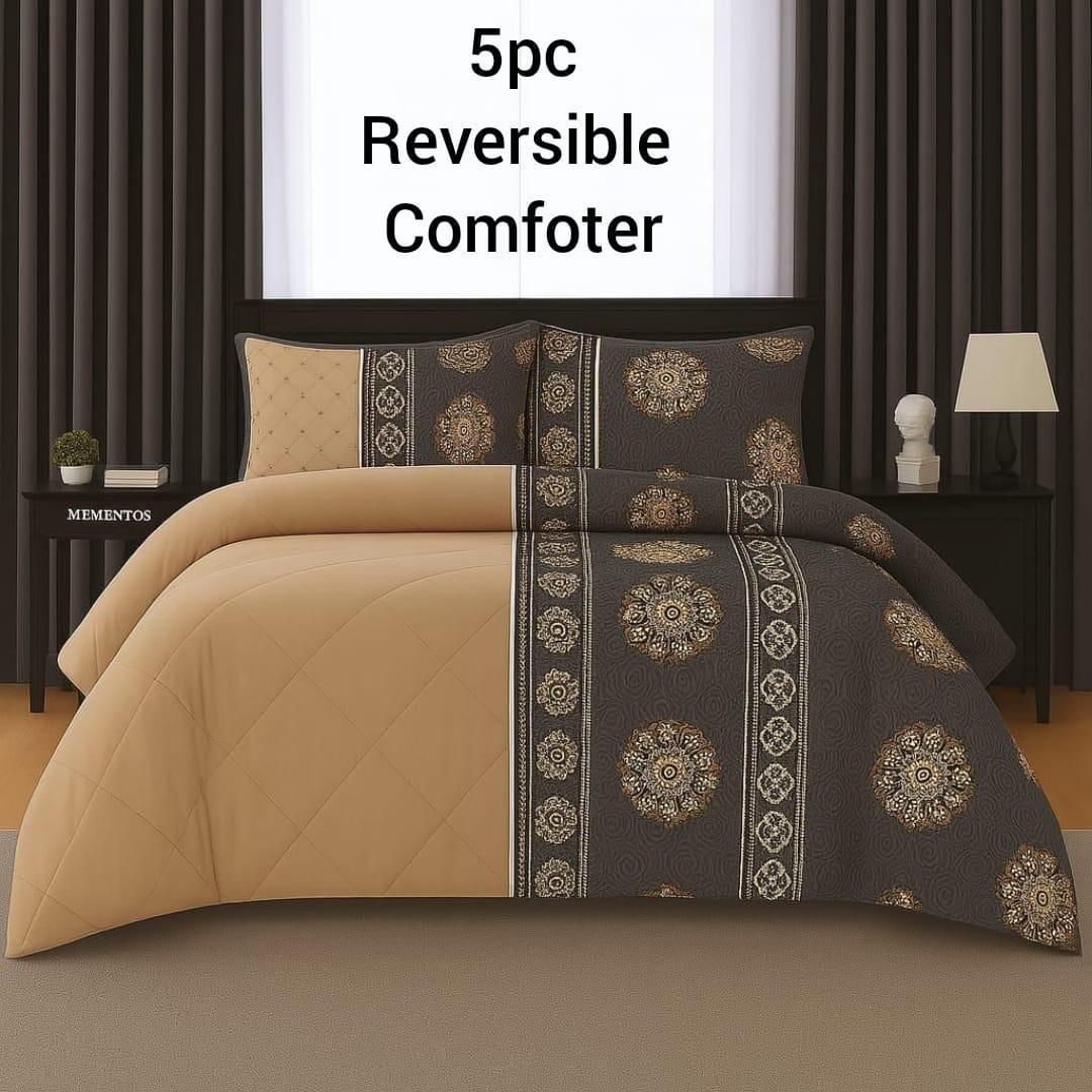 5 piece reversible comforter set