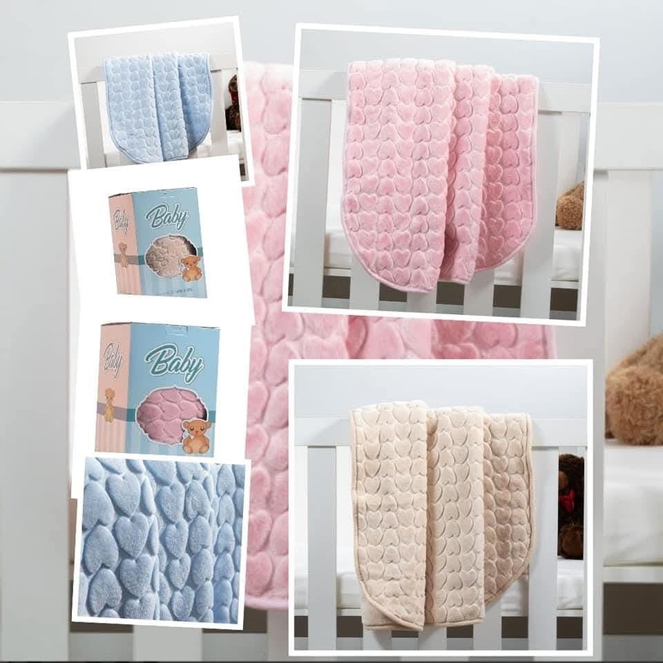 Heart Embossed Baby Blanket