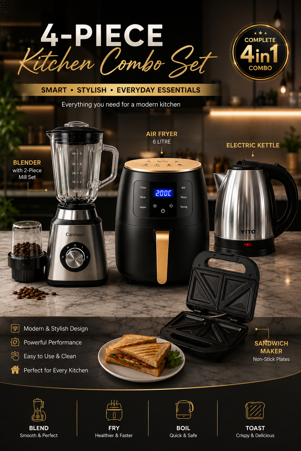 4 in 1 Kitchen Combo set