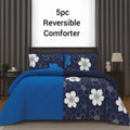 5 piece reversible comforter set