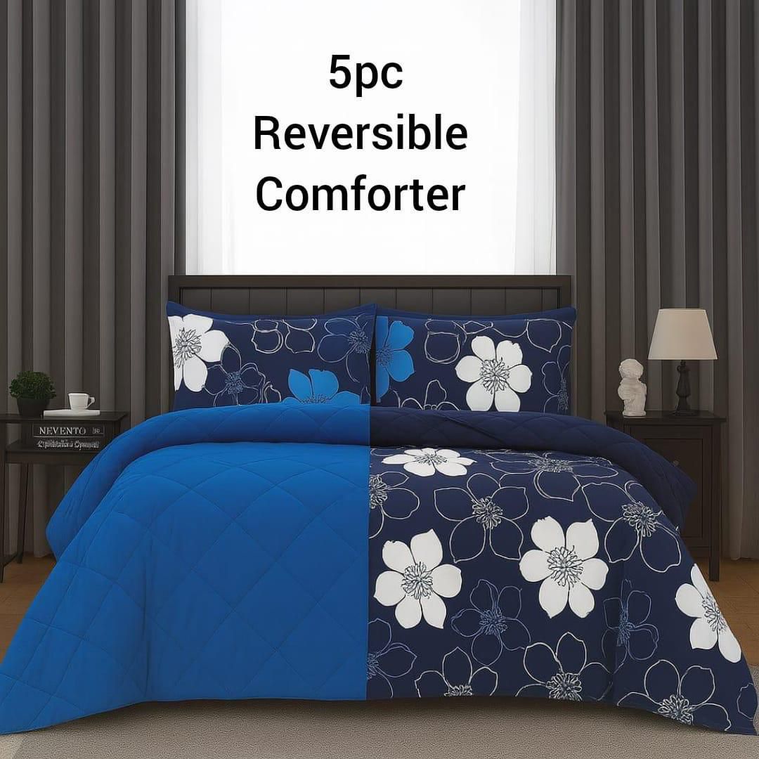 5 piece reversible comforter set