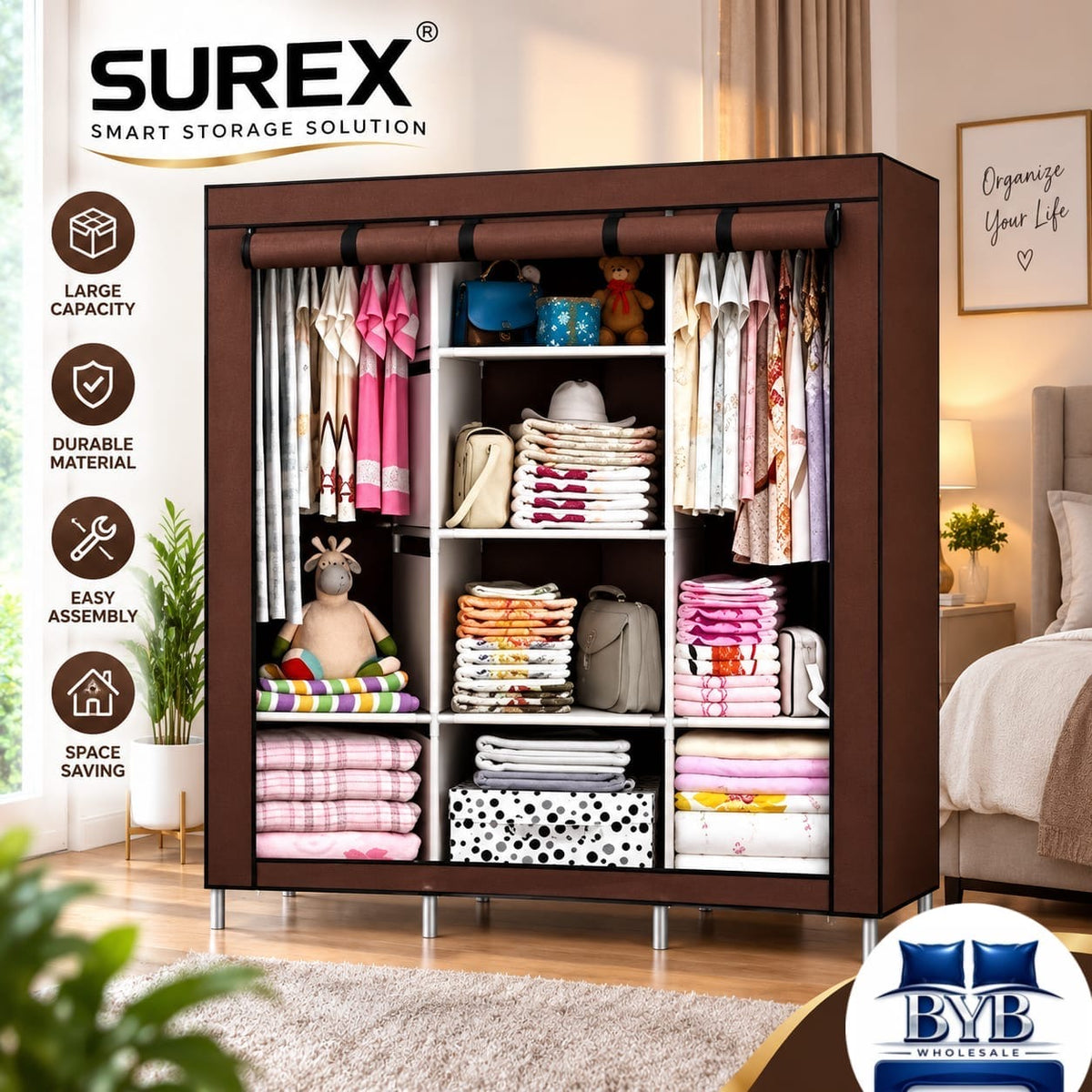 3-DOOR PORTABLE WARDROBE