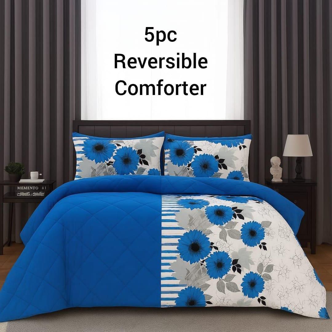 5 piece reversible comforter set