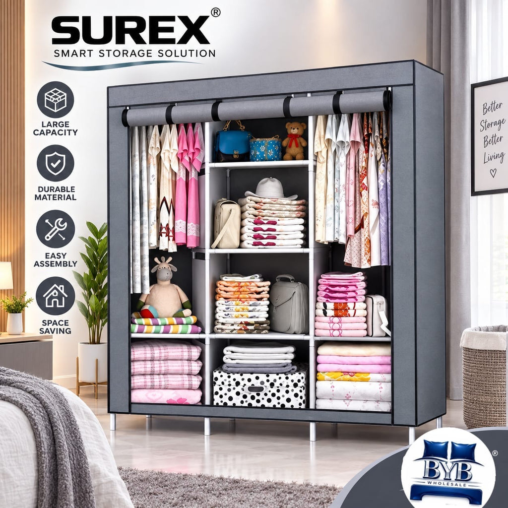 3-DOOR PORTABLE WARDROBE