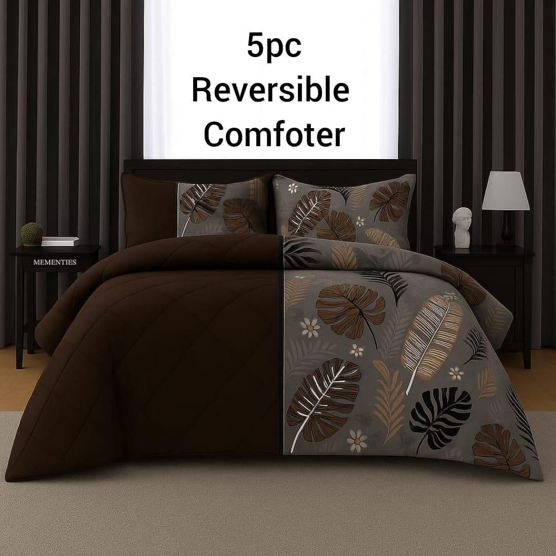5 piece reversible comforter set