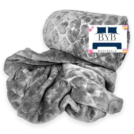 Heart embossed fleece