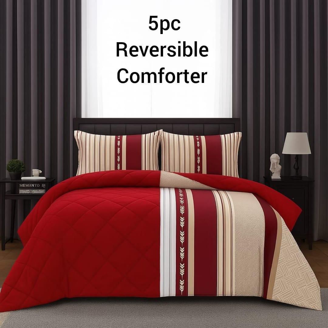 5 piece reversible comforter set