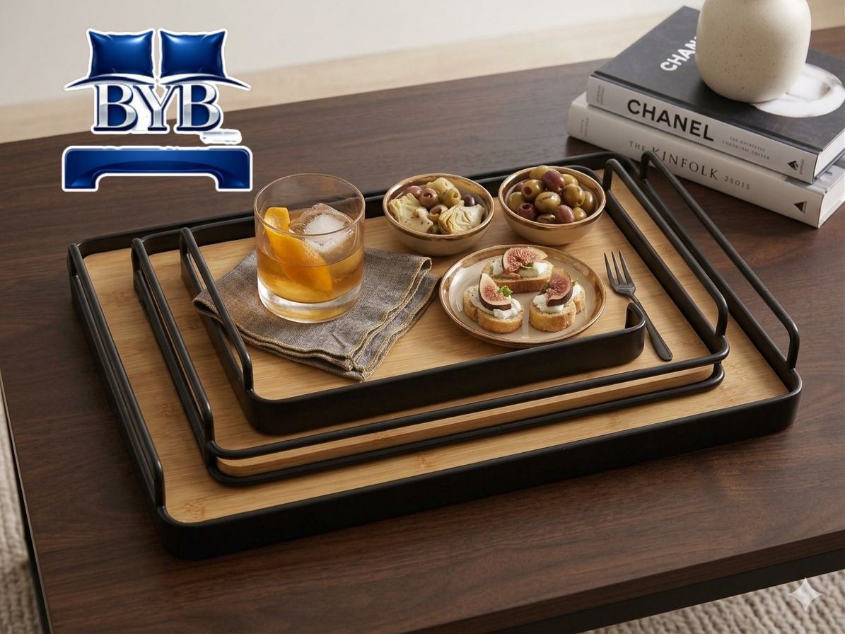 3 piece bamboo tray